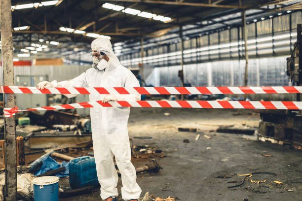 Professional Biohazard Cleanup technician working in Old Orchard Beach, ME